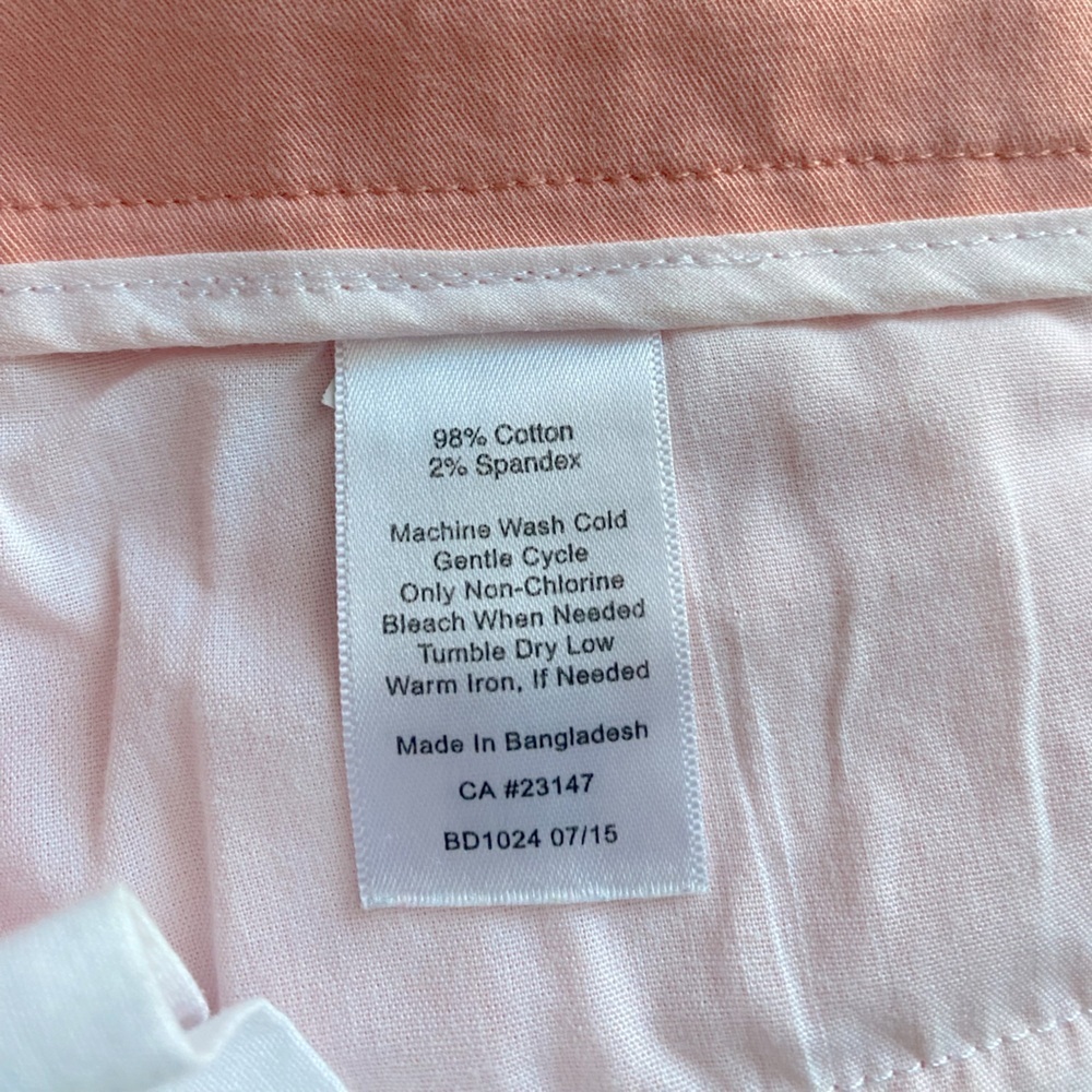 Talbots Women's High Rise Bermuda Powder Pink Cotton Shorts Size 10 Summer - Picture 7 of 7